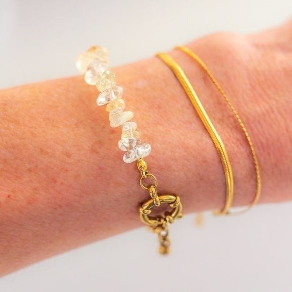 Bracelet Double Layer Herringbone Bracelet & Snake Chain Bracelet Waterproof - Picture 4 of 12